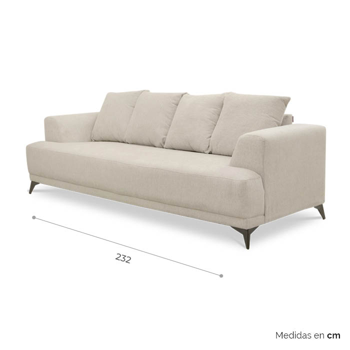 Sofa Tela Beige Bria | Sofá | salas